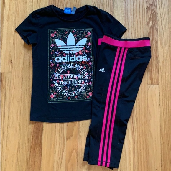Girls adidas Shirt Pants Bundle